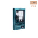 ADAPT SIEC 2xUSB REMAX WHITE RP-U22 + KABEL TYPE-C 2.4 A