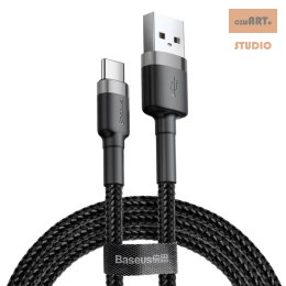 KABEL BASEUS KEVLAR USBforTYPE-C GRAY/BL GRAY/BLACK, 3A, 0.5M // CAFULE