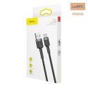 KABEL BASEUS KEVLAR USBforTYPE-C GRAY/BL GRAY/BLACK, 3A, 0.5M // CAFULE