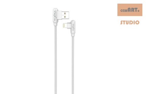 KABEL MX CORNER FAST CHARGE LIGHTNING 2.4A / 1m, WHITE / BIAŁY, KĄTOWY