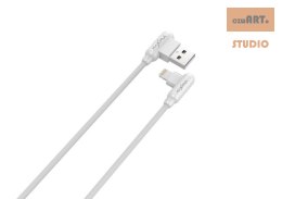 KABEL MX CORNER FAST CHARGE LIGHTNING 2.4A / 1m, WHITE / BIAŁY, KĄTOWY