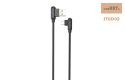 KABEL MX CORNER FAST CHARGE MICRO USB 2.4A / 1m, BLACK / CZARNY, KĄTOWY