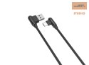 KABEL MX CORNER FAST CHARGE TYPE-C 2.4A / 1m, BLACK / CZARNY, KĄTOWY