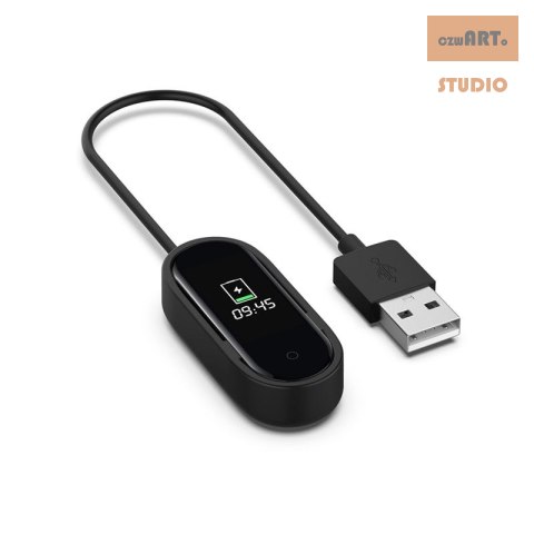 ŁADOWARKA USB MI BAND / SMARTBAND 3/4 BLACK / CZARNY, 20CM