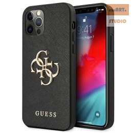 GUESS IPHONE 12 PRO MAX SAFFIANO GUHCP12LSA4GGBK BLACK/CZARNY