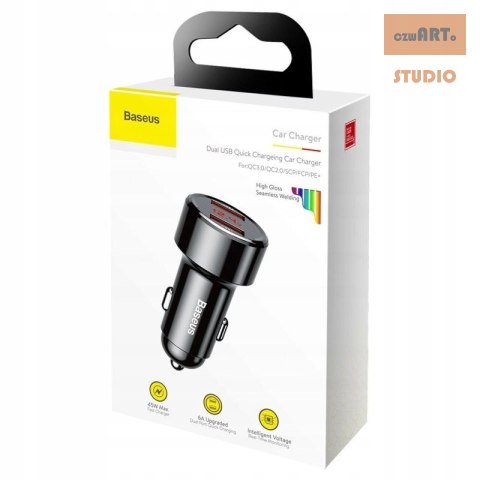 ŁAD SAM BASEUS MAGIC DUAL QC BLACK 2 * USB QC 3.0, 45W ŁAD SAM BASEUS MAGIC DUAL QC BLACK 2 * USB QC 3.0, 45W