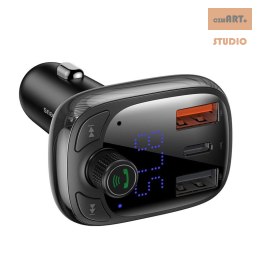 ŁAD SAM BASEUS + TRANSMITER FM T-TYPE z MP3, POWER DELIVERY - BLACK