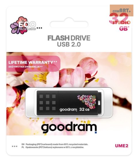 PenDrive 2.0 GOODRAM SPRING 32GB BLACK / CZARNY (Z MOTYWEM WIOSENNYM)