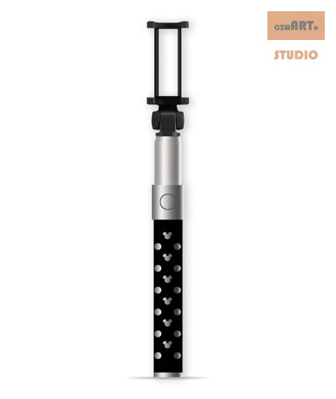 SELFIESTICK BLUETOOTH MICSS-3 MICKEY 003 SMALL HEAD, DISNEY, BLACK / CZARNY