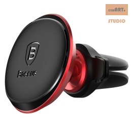 UCHWYT BASEUS SMALL EARS MAGNETYCZNY KRATKA, Z KLIPSEM NA KABEL, RED