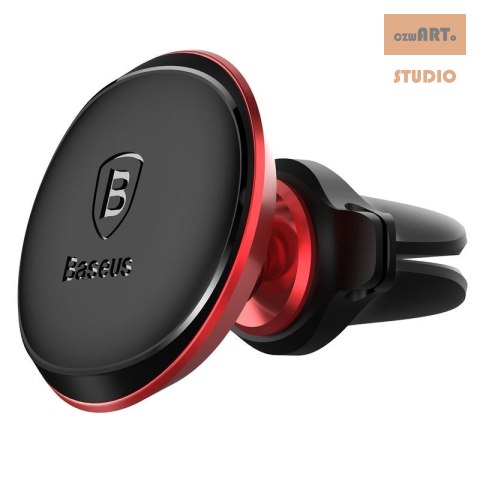 UCHWYT BASEUS SMALL EARS MAGNETYCZNY KRATKA, Z KLIPSEM NA KABEL, RED