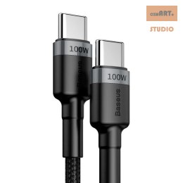 KABEL BASEUS CAFULE USB-C/USB-C QC 3.0 PD 2.0 100W 5A 2M GREY/BLACK