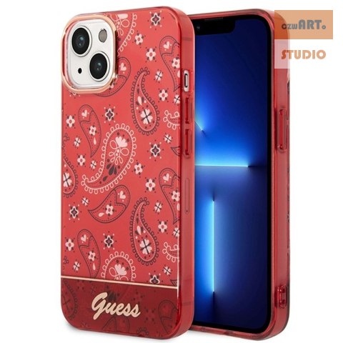 GUESS IPHONE 14 BANDANA PAISLEY GUHCP14SHGBNHR CZERWONY/RED