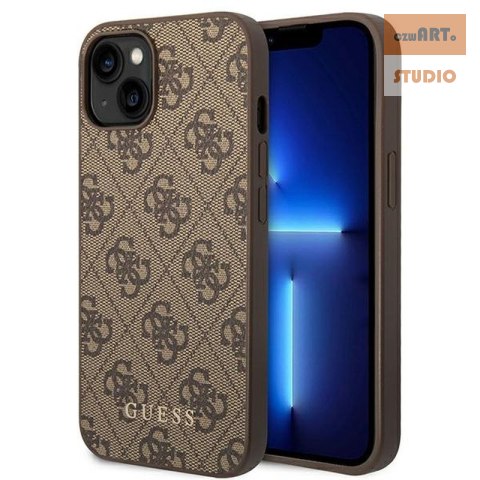 GUESS IPHONE 14 PLUS GOLD LOGO GUHCP14MG4GFBR BRĄZOWY/BROWN