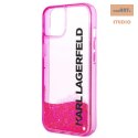 KARL LAGERFELD IPHONE 14 LIQUID GLITTER ELONGATED LOGO KLHCP14SLCKVF PINK