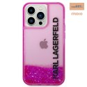 KARL LAGERFELD IPHONE 14 PRO LIQUID GLITTER ELONGATED LOGO KLHCP14LLCKVF