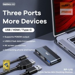 ROZDZIELACZ REMAX HDMI/USB/USB-C 4K RP-U15