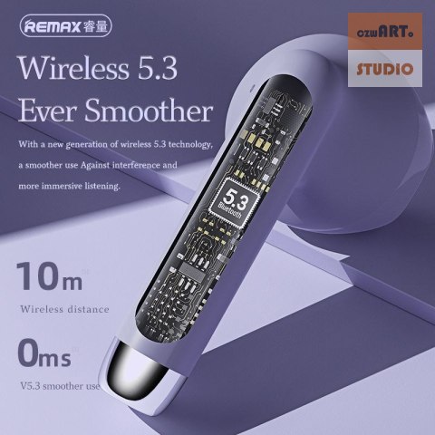 Słuchawki bluetooth REMAX TWS-19 fiolet PURPLE Słuchawki bluetooth REMAX TWS-19 fiolet PURPLE