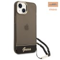 GUESS IPHONE 14 PLUS TRANSLUCENT PEARL STRAP GUHCP14MHGCOHK CZARNY/BLACK