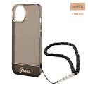 GUESS IPHONE 14 PLUS TRANSLUCENT PEARL STRAP GUHCP14MHGCOHK CZARNY/BLACK