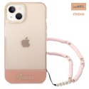 GUESS IPHONE 14 PLUS TRANSLUCENT PEARL STRAP GUHCP14MHGCOHP RÓŻOWY/PINK