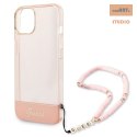 GUESS IPHONE 14 PLUS TRANSLUCENT PEARL STRAP GUHCP14MHGCOHP RÓŻOWY/PINK