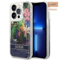 GUESS IPHONE 14 PRO FLOWER LIQUID GLITTER GUHCP14LLFLSB NIEBIESKI/BLUE