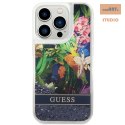 GUESS IPHONE 14 PRO FLOWER LIQUID GLITTER GUHCP14LLFLSB NIEBIESKI/BLUE