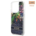 GUESS IPHONE 14 PRO FLOWER LIQUID GLITTER GUHCP14LLFLSB NIEBIESKI/BLUE