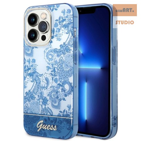 GUESS IPHONE 14 PRO MAX PORCELAIN COLLECTION GUHCP14XHGPLHB NIEBIESKI/BLUE