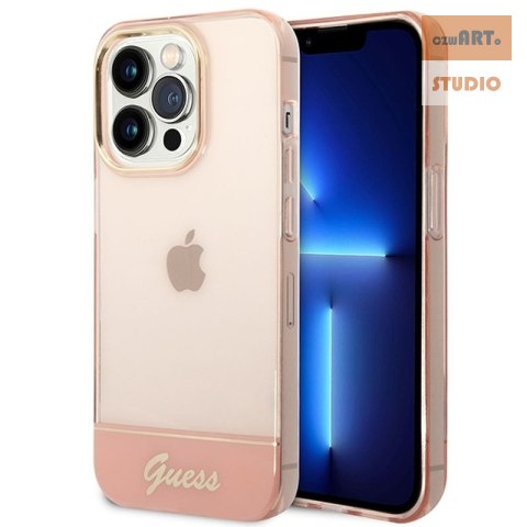 GUESS IPHONE 14 PRO MAX TRANSLUCENT GUHCP14XHGCOP RÓŻOWY/PINK