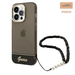 GUESS IPHONE 14 PRO MAX TRANSLUCENT PEARL STRAP GUHCP14XHGCOHK CZARNY/BLACK