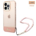 GUESS IPHONE 14 PRO MAX TRANSLUCENT PEARL STRAP GUHCP14XHGCOHP RÓŻOWY/PINK