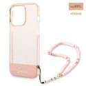 GUESS IPHONE 14 PRO MAX TRANSLUCENT PEARL STRAP GUHCP14XHGCOHP RÓŻOWY/PINK