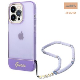 GUESS IPHONE 14 PRO MAX TRANSLUCENT PEARL STRAP GUHCP14XHGCOHU FIOLET/PURPLE