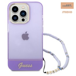 GUESS IPHONE 14 PRO MAX TRANSLUCENT PEARL STRAP GUHCP14XHGCOHU FIOLET/PURPLE