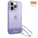 GUESS IPHONE 14 PRO MAX TRANSLUCENT PEARL STRAP GUHCP14XHGCOHU FIOLET/PURPLE