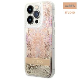 GUESS IPHONE 14 PRO PAISLEY LIQUID GLITTER GUHCP14LLFLSD ZŁOTY/GOLD