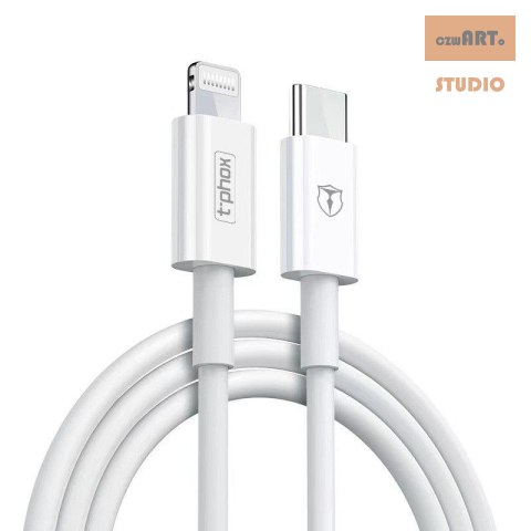 KABEL T-PHOX GLARY LITE SERIES 18W 1M USB-C/LIGHTNING WHITE