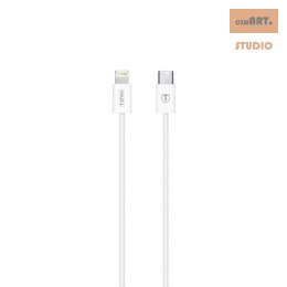 KABEL T-PHOX GLARY LITE SERIES 18W 1M USB-C/LIGHTNING WHITE