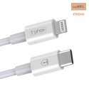 KABEL T-PHOX GLARY LITE SERIES 18W 1M USB-C/LIGHTNING WHITE