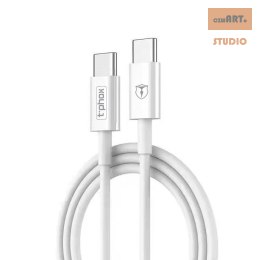 KABEL T-PHOX GLARY LITE SERIES 3A 1M USB-C/USB-C WHITE