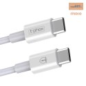 KABEL T-PHOX GLARY LITE SERIES 3A 1M USB-C/USB-C WHITE