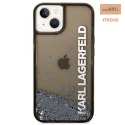 KARL LAGERFELD IPHONE 14 LIQUID GLITTER ELONG KLHCP14SLCKVK CZARNY/BLACK