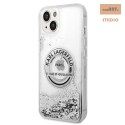 KARL LAGERFELD IPHONE 14 PLUS LIQUID GLITTER RSG LOGO KLHCP14MLCRSGRS SILVER