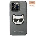 KARL LAGERFELD IPHONE 14 PRO CHOUPETTE HEAD PATCH KLHCP14LSAPCHG SILVER