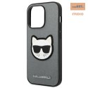 KARL LAGERFELD IPHONE 14 PRO CHOUPETTE HEAD PATCH KLHCP14LSAPCHG SILVER