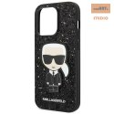 KARL LAGERFELD IPHONE 14 PRO MAX GLITTER FLAKES IKONIK KLHCP14XGFKPK BLACK