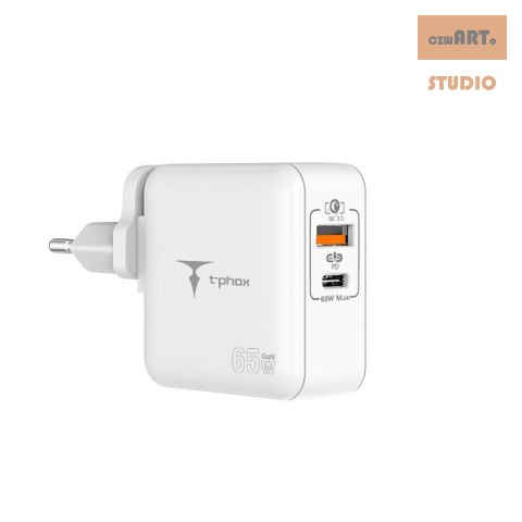 ŁAD SIEC T-PHOX MEGA T-PP09 GAN PD 65W USB/USB-C WHITE