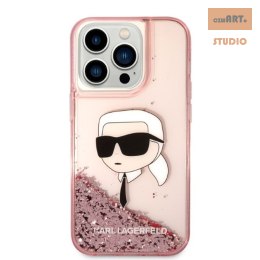 KARL LAGERFELD IPHONE 14 PRO GLITTER KARL HEAD KLHCP14LLNKHCP RÓŻOWY/PINK